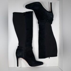 White House Black Market Knee-High “Jordan” Boots in Black Suede - Size 7M